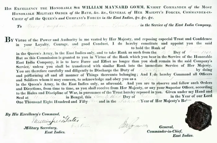 Framed Print : Parchment commission, 2nd Lieutenant Henry Vaughan Framed Print : Parchment commission, 2nd Lieutenant Henry Vaughan