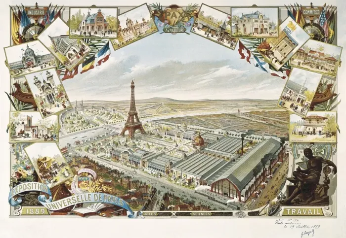 Framed Print : Paris. 1889 Universal Exhibition. Engraving Framed Print : Paris. 1889 Universal Exhibition. Engraving
