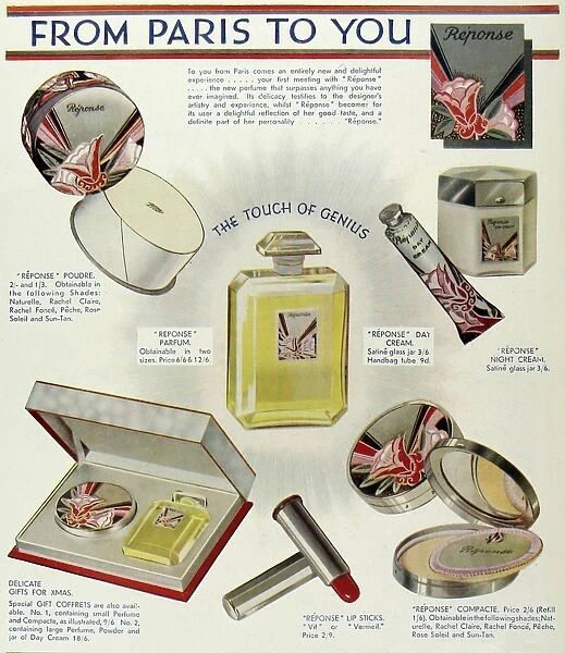 From Paris to You. Advertisement from 1930 for a new Parisian fragrance range, Reponse