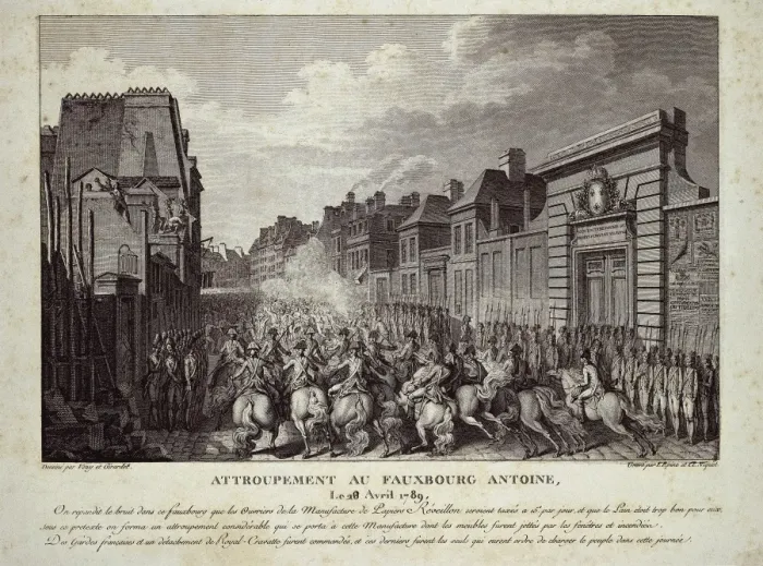 Framed Print : Paris (April 24th, 1789). The cavalry charges Framed Print : Paris (April 24th, 1789). The cavalry charges