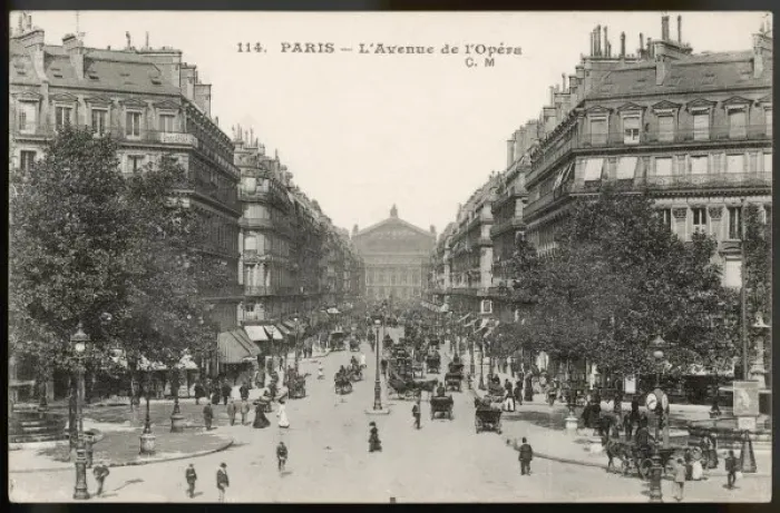 Framed Print : Paris / Avenue Opera C1900 Framed Print : Paris / Avenue Opera C1900