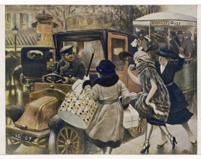 Framed Print : Paris Cab in Demand Framed Print : Paris Cab in Demand