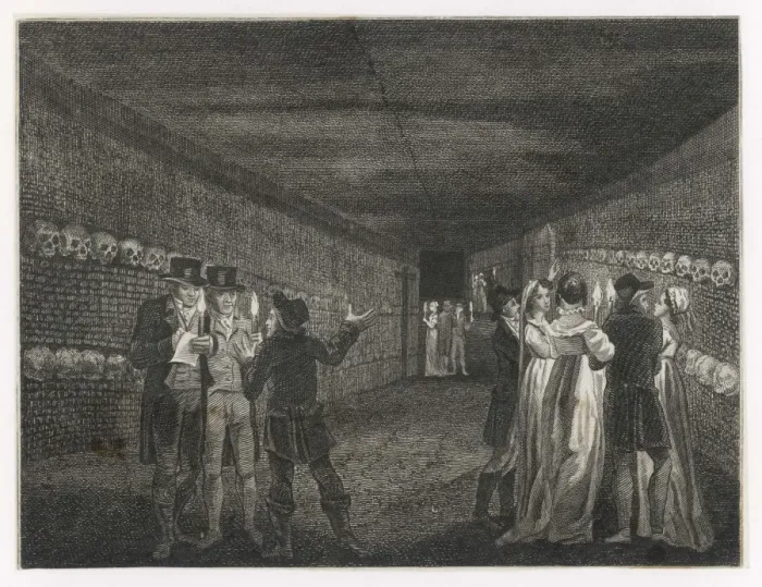 Framed Print : Paris Catacombs (Mono) Framed Print : Paris Catacombs (Mono)