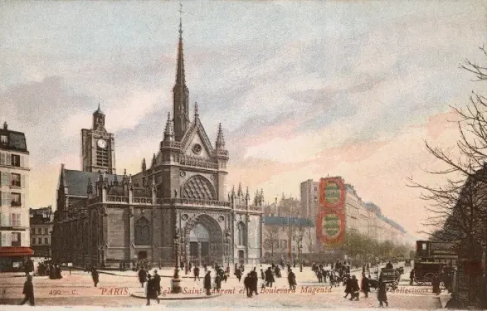 Framed Print : Paris - Eglise Saint Laurent - Boulevard Magenta Framed Print : Paris - Eglise Saint Laurent - Boulevard Magenta