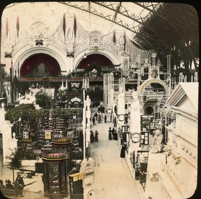 Framed Print : Paris Exhibition of 1889 - Swiss section Interior Framed Print : Paris Exhibition of 1889 - Swiss section Interior