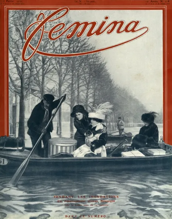 Framed Print : During Paris Floods 1910 Framed Print : During Paris Floods 1910