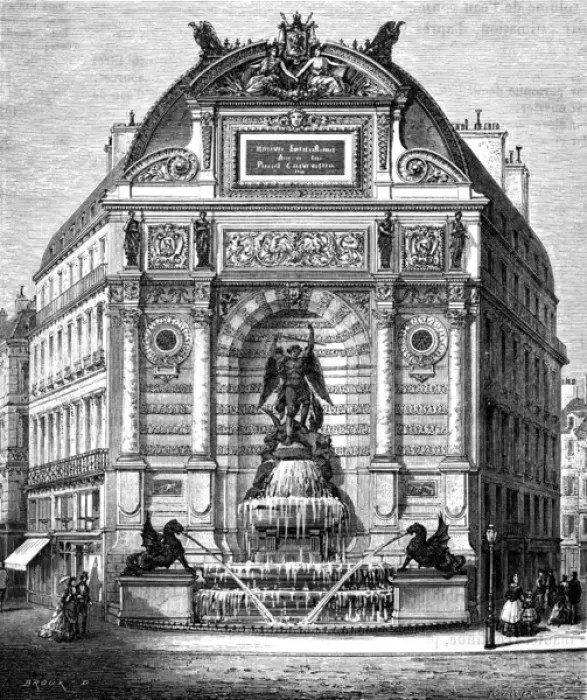 Framed Print : Paris, France - Fontaine Saint-Michel Framed Print : Paris, France - Fontaine Saint-Michel