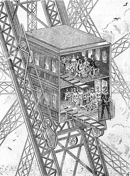 Paris, France - La Tour Eiffel, Otis Elevator