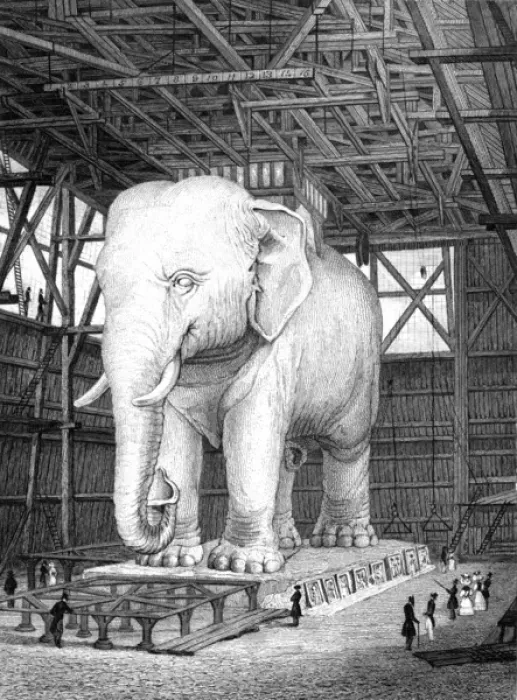 Framed Print : Paris, France - Modele Elephant pour La Place de La Bastille