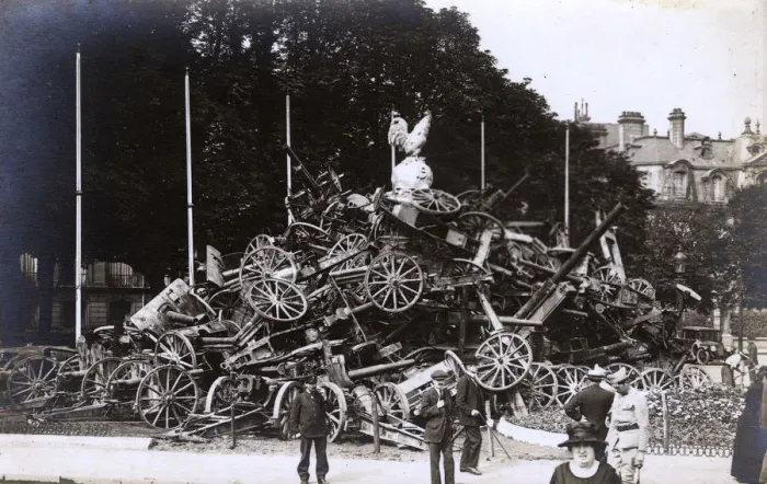 Framed Print : Paris, France - pile of artillery pieces in a mound Framed Print : Paris, France - pile of artillery pieces in a mound