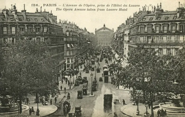 Framed Print : Paris - L Avenue de l Opera - View from Louvre Hotel Framed Print : Paris - L Avenue de l Opera - View from Louvre Hotel