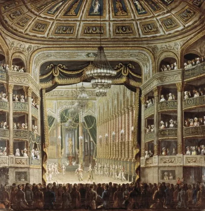 Framed Print : Paris. Le Peletier Opera. Inaugurati1821) Framed Print : Paris. Le Peletier Opera. Inaugurati1821)