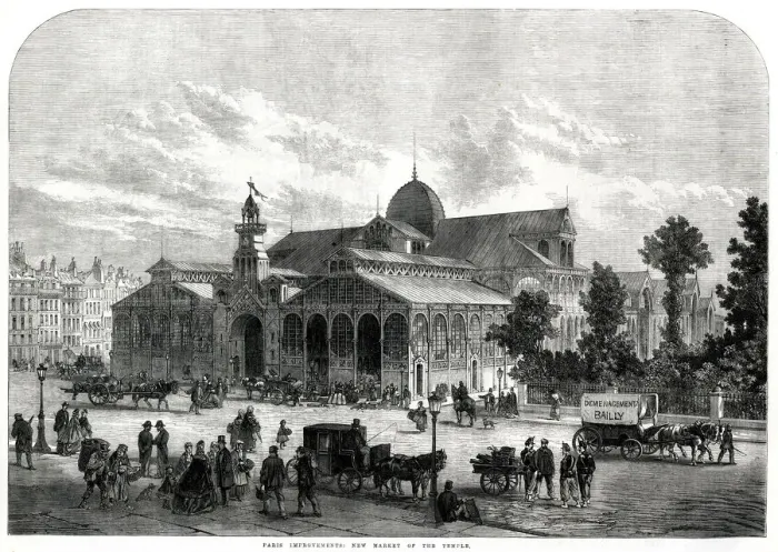 Framed Print : Paris new market of Temple 1865 Framed Print : Paris new market of Temple 1865
