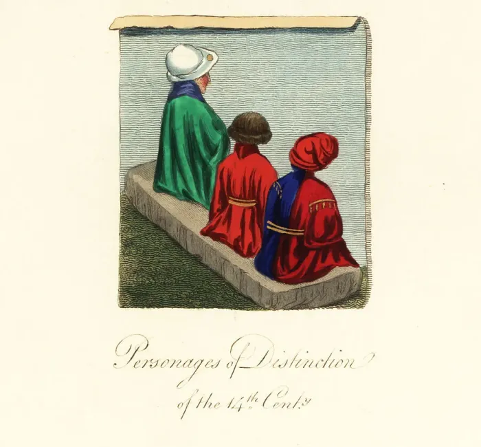Framed Print : Paris noble costumes of the 14th century Framed Print : Paris noble costumes of the 14th century