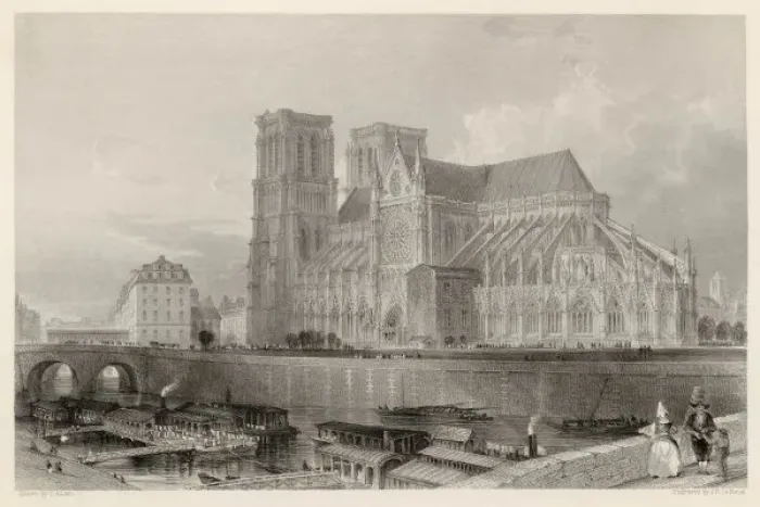 Framed Print : Paris / Notre Dame C1835 Framed Print : Paris / Notre Dame C1835