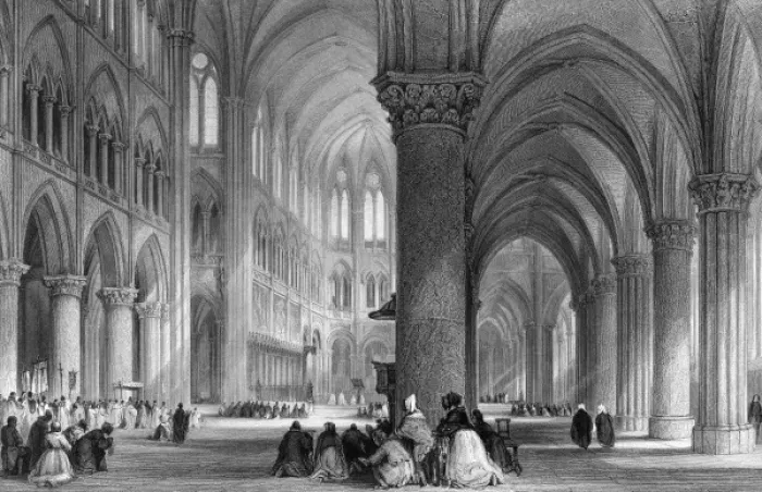 Framed Print : Paris / Notre Dame C1835 Framed Print : Paris / Notre Dame C1835