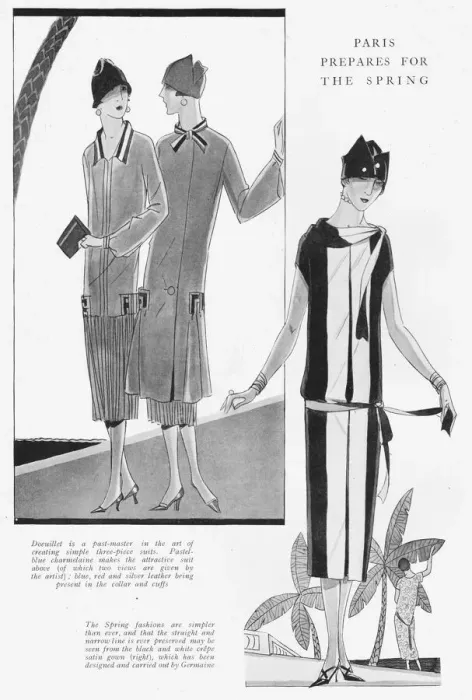 Framed Print : Paris Prepares for Spring Fashions: showing two Framed Print : Paris Prepares for Spring Fashions: showing two