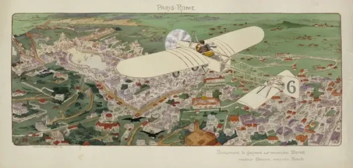 Framed Print : Paris-Rome. Beaumont le gagnant sur monoplan Bleriot, moteur Framed Print : Paris-Rome. Beaumont le gagnant sur monoplan Bleriot, moteur