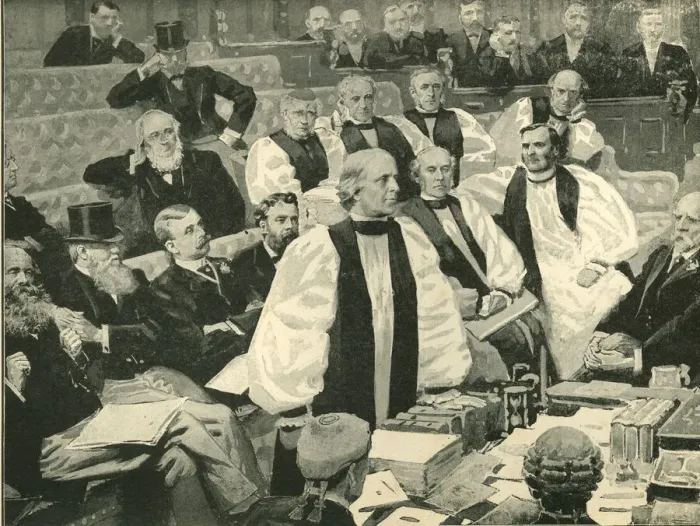 Framed Print : The Parish Council Bill debated in the House of Lords Framed Print : The Parish Council Bill debated in the House of Lords