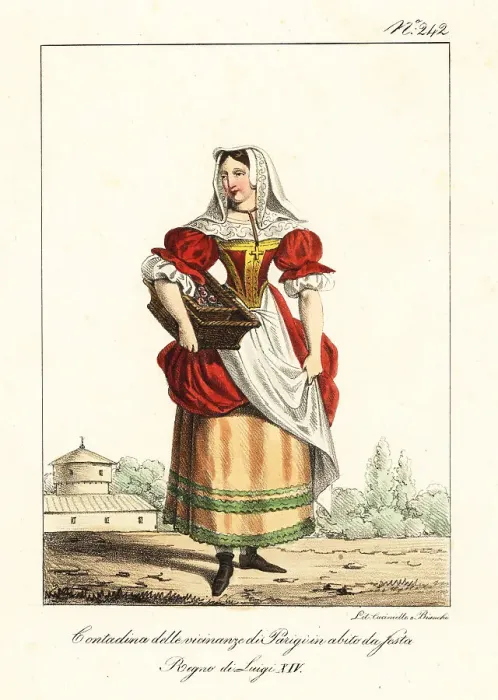 Framed Print : Parisian peasant in festival clothes, 17th century Framed Print : Parisian peasant in festival clothes, 17th century