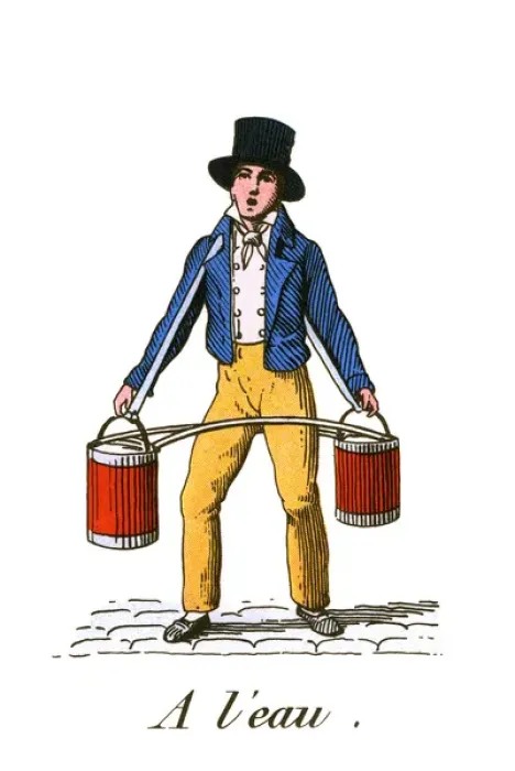 Framed Print : Parisian Water Carrier Framed Print : Parisian Water Carrier