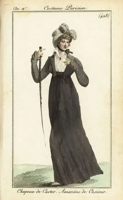 Framed Print : Parisian woman in riding outfit, 1803 Framed Print : Parisian woman in riding outfit, 1803