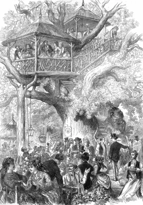 Framed Print : Parisians at Sceaux: Dining in a Tree, 1872 Framed Print : Parisians at Sceaux: Dining in a Tree, 1872