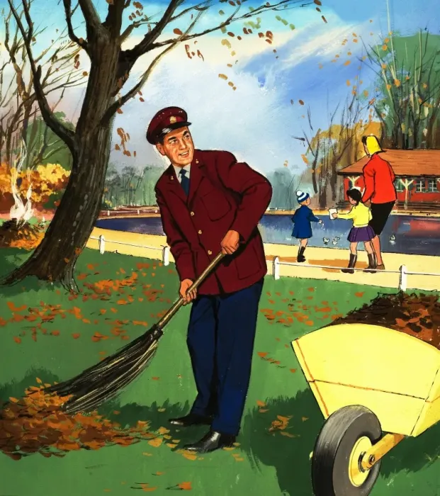 Framed Print : Park attendant Framed Print : Park attendant