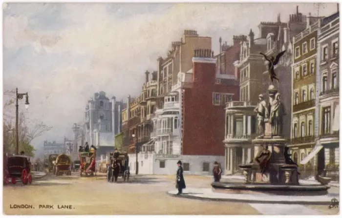 Framed Print : Park Lane / Statue C1905 Framed Print : Park Lane / Statue C1905