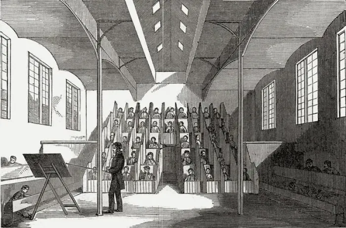 Framed Print : Parkhurst Prison, Isle of Wight - School room Framed Print : Parkhurst Prison, Isle of Wight - School room
