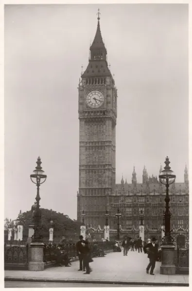 Big Ben at 5:18, Westminster Print 1920s. Art Prints, Posters