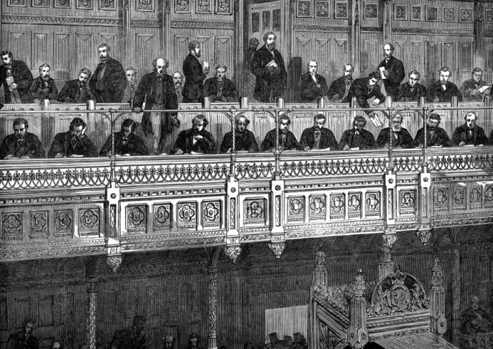 Framed Print : Parliament reporters gallery 1882 Framed Print : Parliament reporters gallery 1882