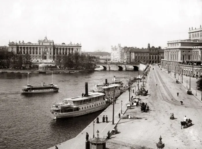 Framed Print : Parliament and waterfront, Stockholm, Sweden, circa 1890. Date: circa 1890 Framed Print : Parliament and waterfront, Stockholm, Sweden, circa 1890. Date: circa 1890