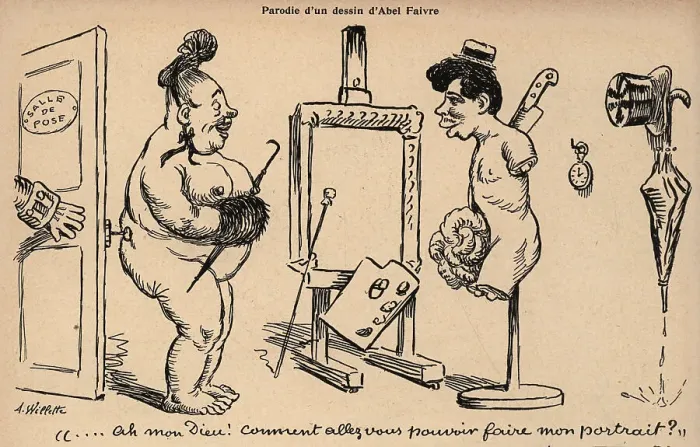 Framed Print : Parody of A Drawing by Abel Faivre Framed Print : Parody of A Drawing by Abel Faivre