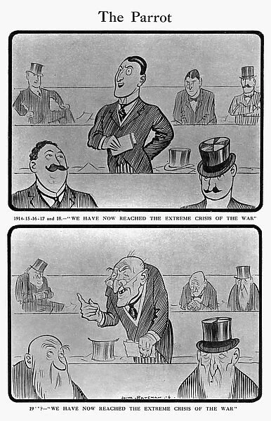 The Parrot, by H. M. Bateman, WW1 cartoon, 1918