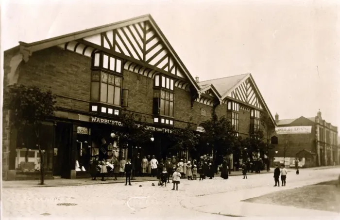 Framed Print : Part-timbered Market Hall Building, Unknown Location Framed Print : Part-timbered Market Hall Building, Unknown Location