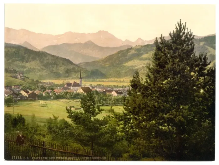 Framed Print : Partenkirchen with Wettersteingebirge, Upper Bavaria, German Framed Print : Partenkirchen with Wettersteingebirge, Upper Bavaria, German