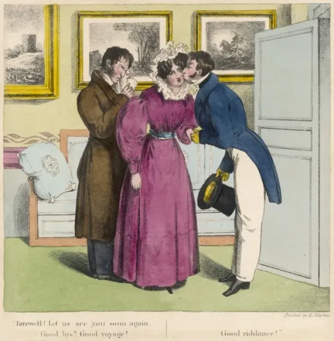 Framed Print : A Parting Kiss C1840 Framed Print : A Parting Kiss C1840