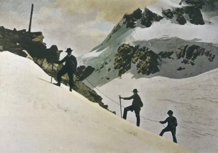 Framed Print : Party in Swiss Alps 1900 Framed Print : Party in Swiss Alps 1900