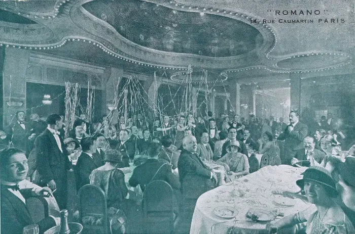 Framed Print : A party taking place at Romano restaurant, Paris, 1920s