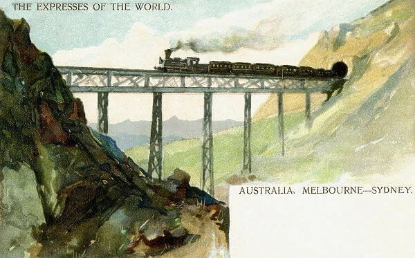 Passenger train on the Melbourne to Sydney route, Australia