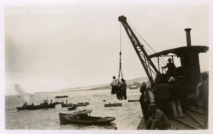 Framed Print : Passenger transfer in port of Mollendo, Peru, South America Framed Print : Passenger transfer in port of Mollendo, Peru, South America