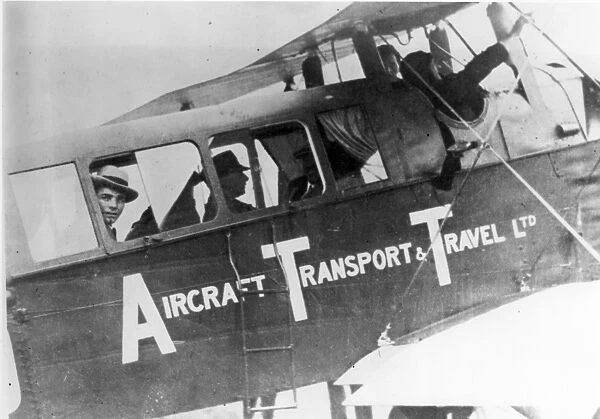 Passengers aboard a de Havilland DH16 of Aircraft Transport
