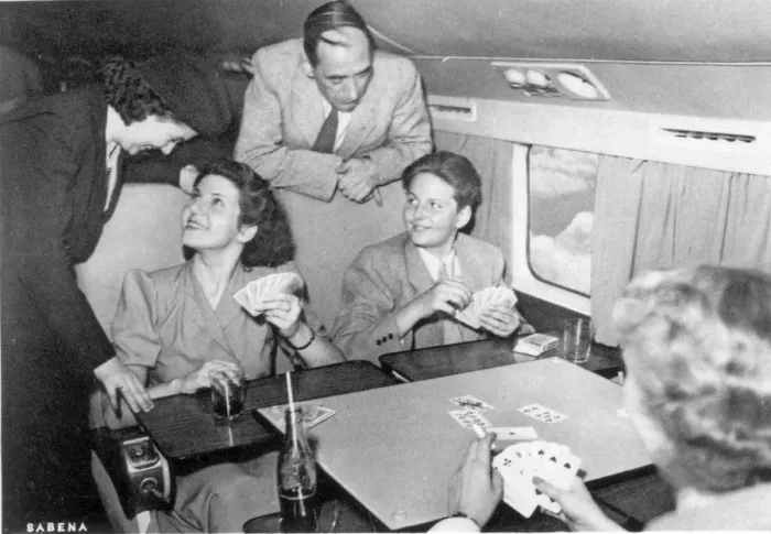Framed Print : Passengers aboard a Sabena Douglas DC-6 Framed Print : Passengers aboard a Sabena Douglas DC-6
