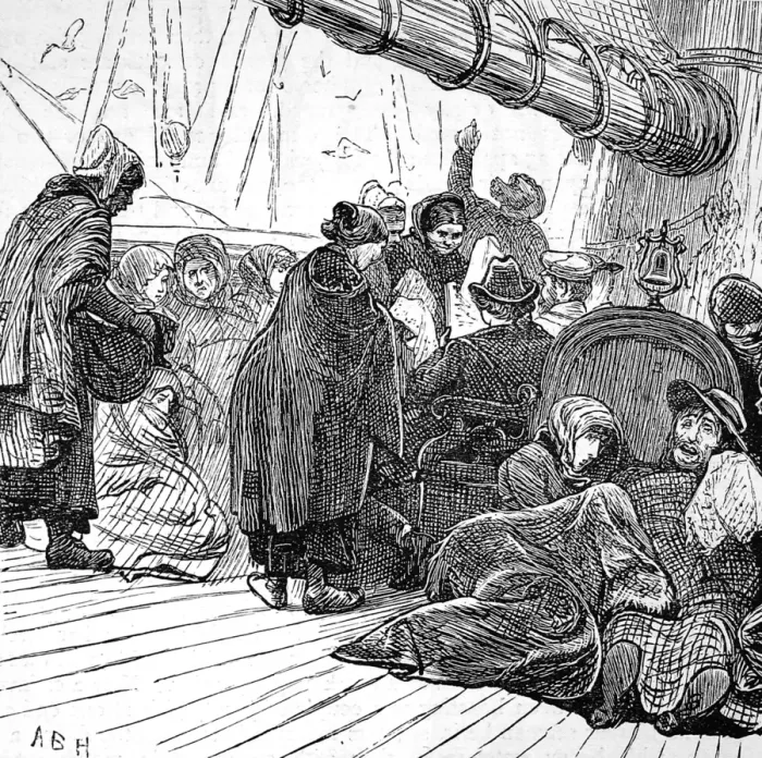 Framed Print : Passengers on an Emigrant Ship, Atlantic, 1870 Framed Print : Passengers on an Emigrant Ship, Atlantic, 1870