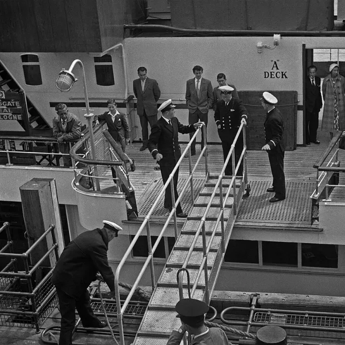 Framed Print : Passengers prepare to disembark cross-channel ferry Framed Print : Passengers prepare to disembark cross-channel ferry