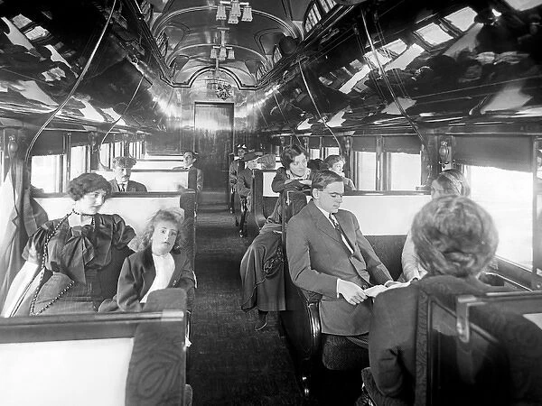 Passengers in a standard Pullman car - deluxe overland limit