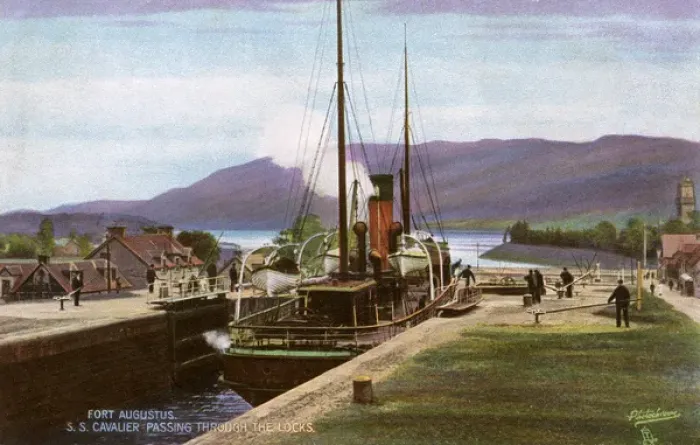 Framed Print : Passing through the locks at Fort Augustus, Scotland Framed Print : Passing through the locks at Fort Augustus, Scotland