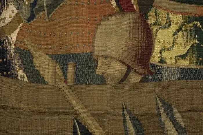 Framed Print : Pastrana Tapestries, 1471 c Disembarkation in Asilah Framed Print : Pastrana Tapestries, 1471 c Disembarkation in Asilah