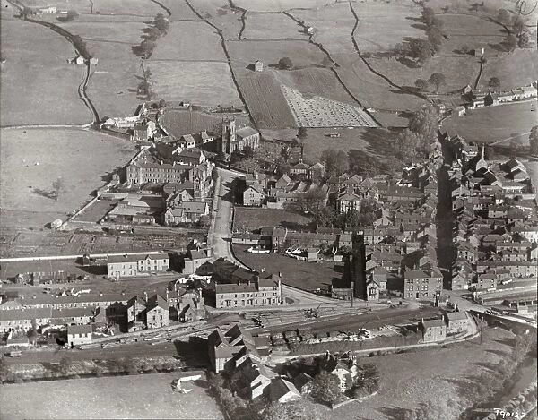 Pateley Bridge. A aerial view of Pateley Bridge in North Yorkshire, viewed from the west